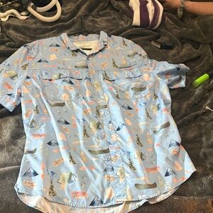 Adventure-Ready Light Blue Camping Shirt